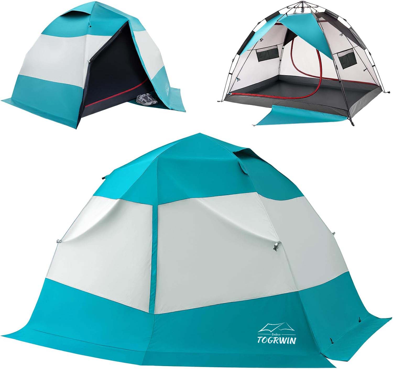 Torgwin Camping Tent 2 Personne, étanche et Blackout Double Layer Pop Up Outdoor Tente